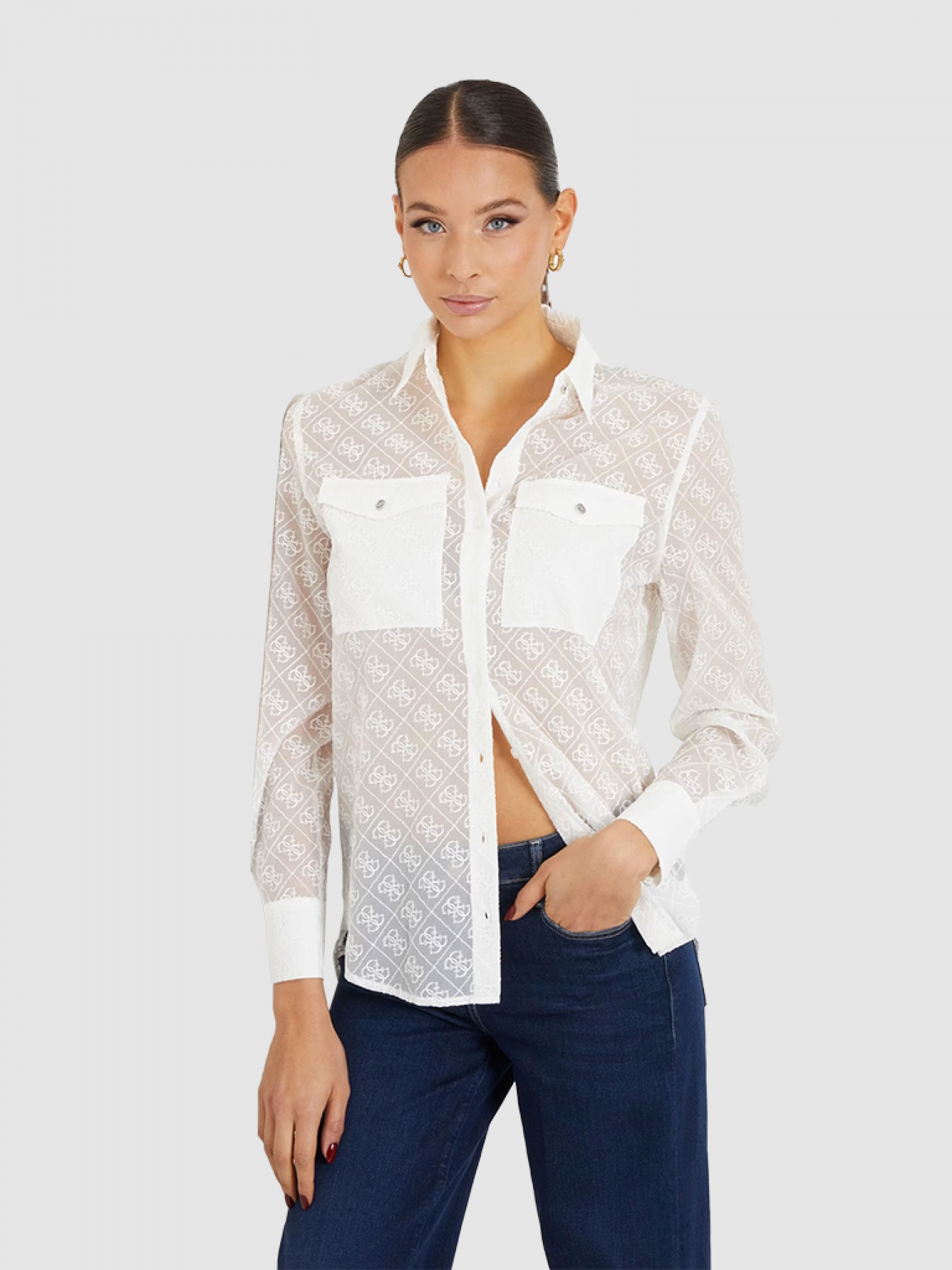 Camisa Mulher Logo Guess