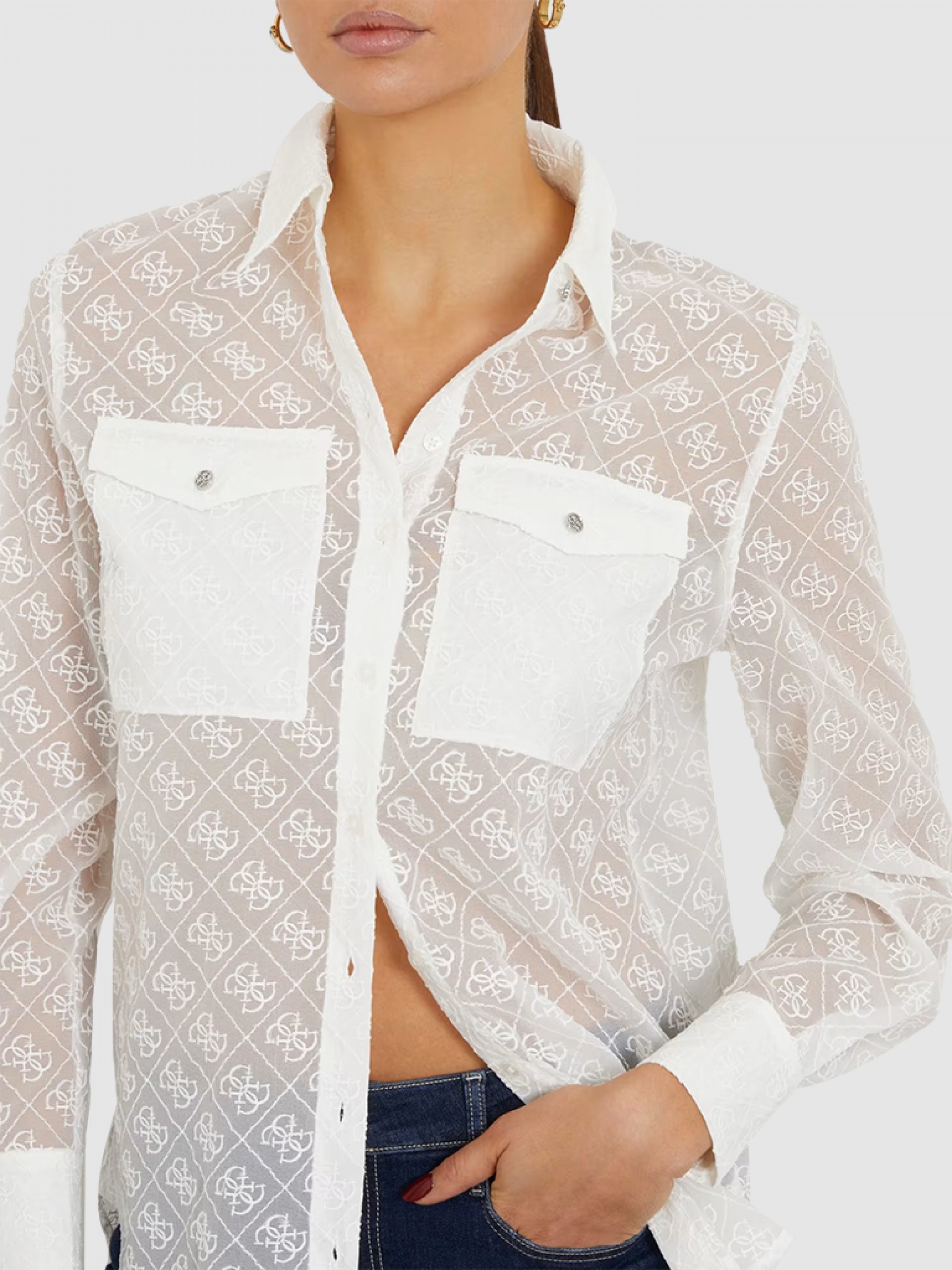 Camisa Mulher Logo Guess