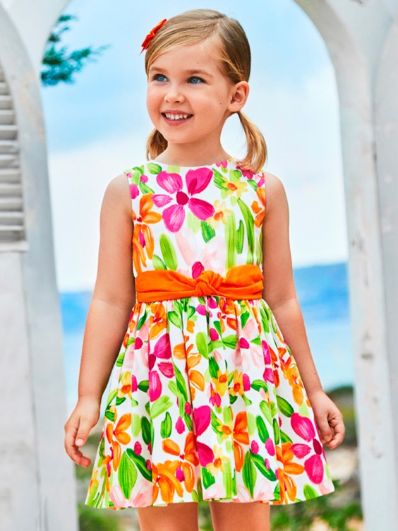 Menina Mayoral Vestidos Para NiÃ±as Mayoral Vestido Nido De Abeja