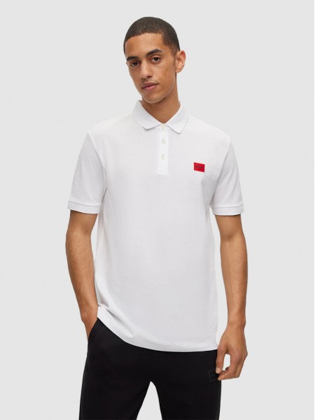 Polo Shirt Man White W / Red Hugo Boss