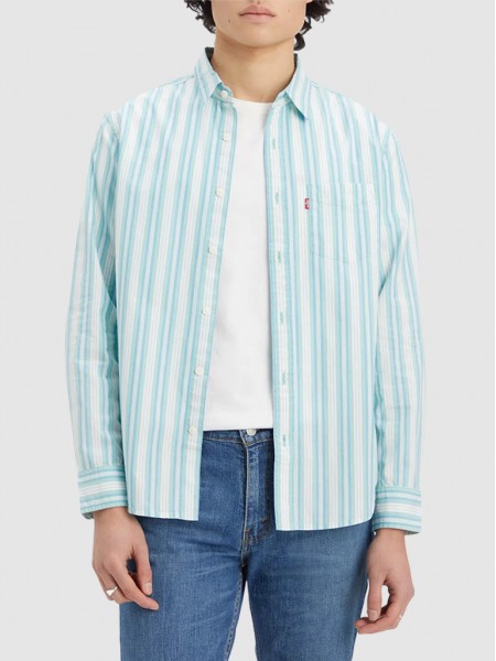 Shirt Man Blue Stripe Levis
