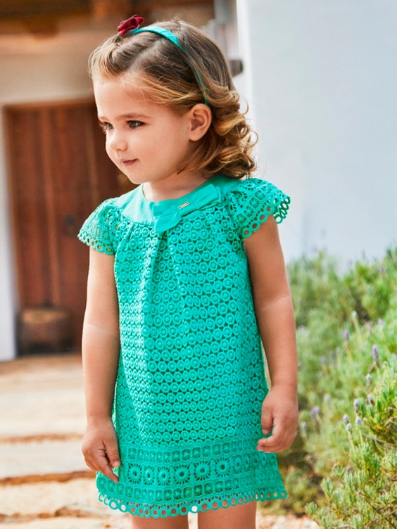 Vestido bebe verde store agua