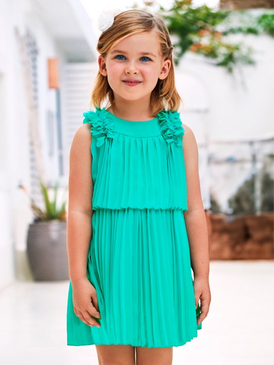 Dress Girl Mayoral Turquoise - N243920.48 - Mellmak Dress Girl Mayoral Turquoise - N243920.48 - Mellmak