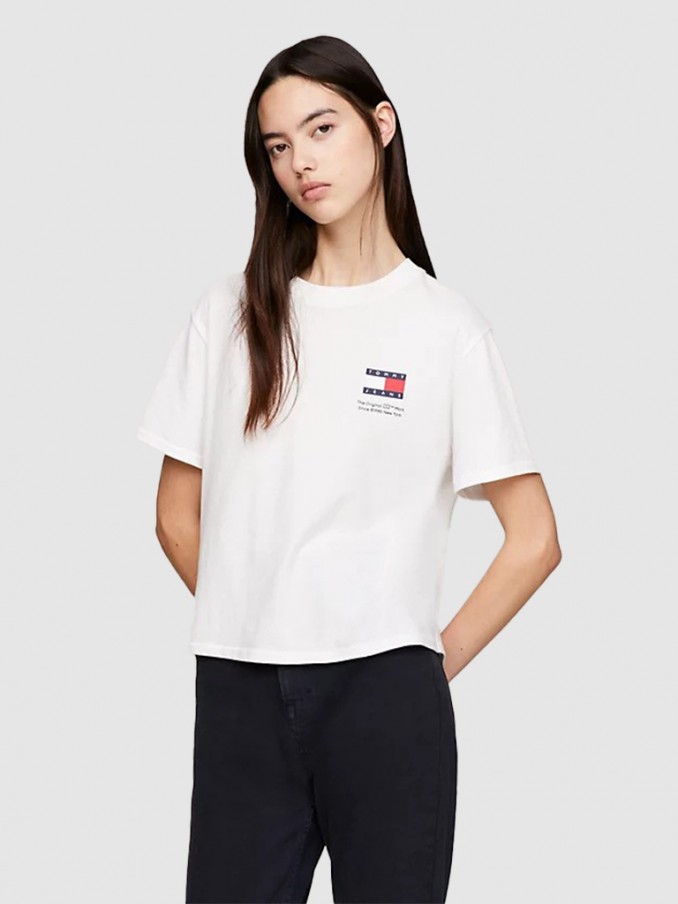 T-Shirt Woman White Tommy Jeans