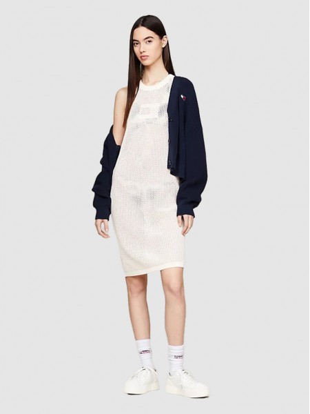 Dress Woman Cream Tommy Jeans