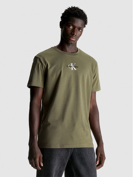 Camiseta Hombre Verde Calvin Klein