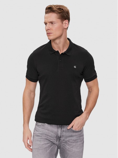 Polo Shirt Man Black Calvin Klein