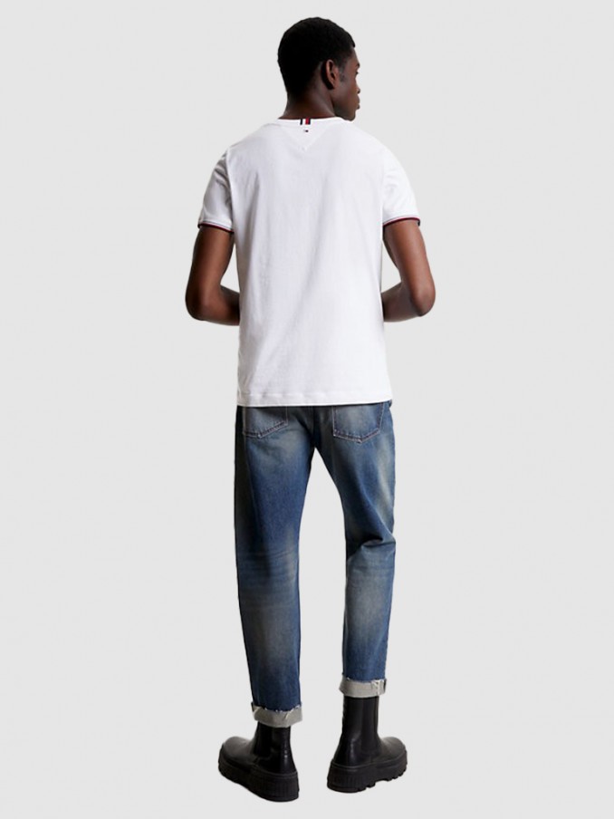T-Shirt Homem Tommy Logo Tipped Tee Tommy Hilfiger