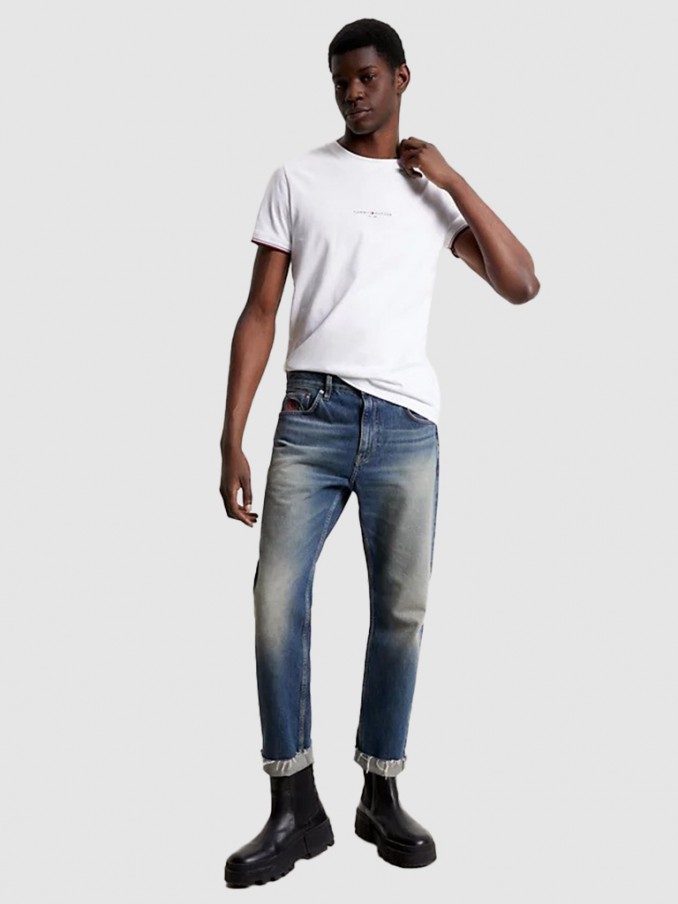 T-Shirt Homem Tommy Logo Tipped Tee Tommy Hilfiger