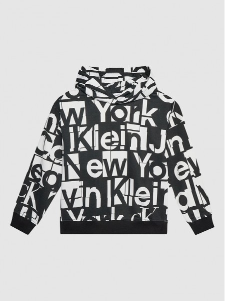 Sweatshirt Menino Grid Calvin Klein