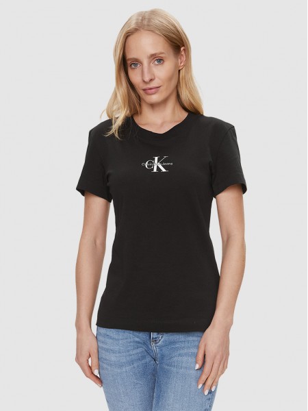 Camiseta Mujer Negro Calvin Klein