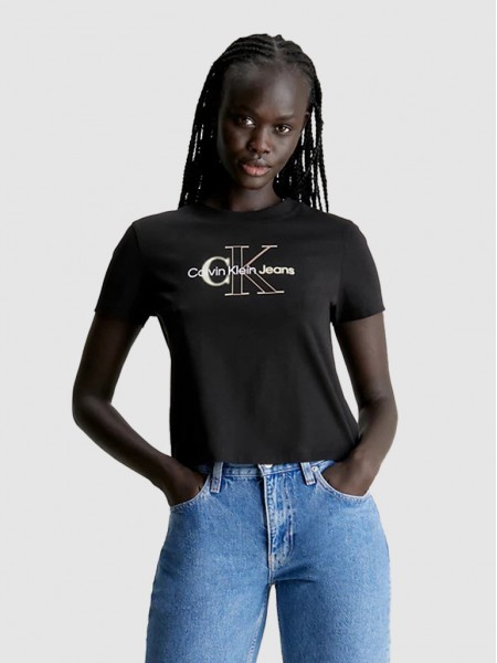 Camiseta Mujer Negro Calvin Klein