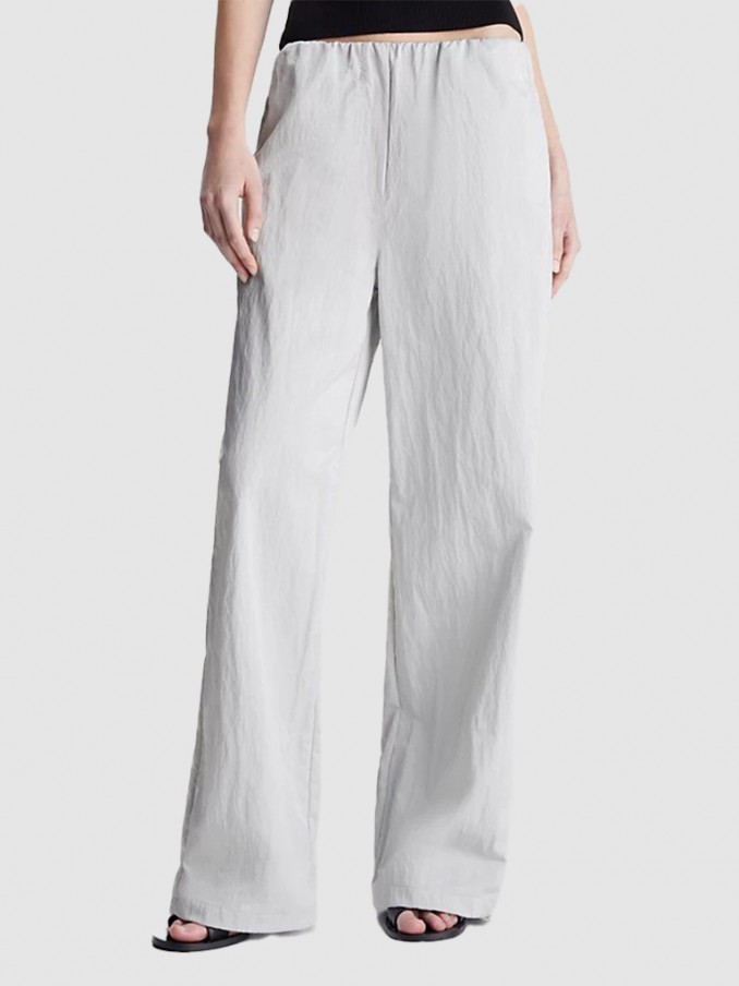 Pantalones Mujer Crema Calvin Klein