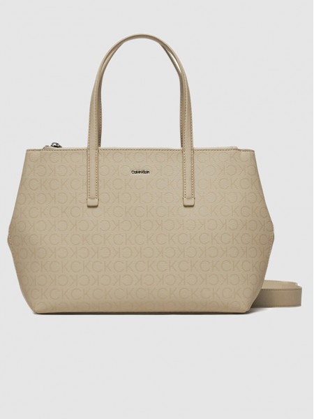 Bolsos de Mano Mujer Beige Calvin Klein