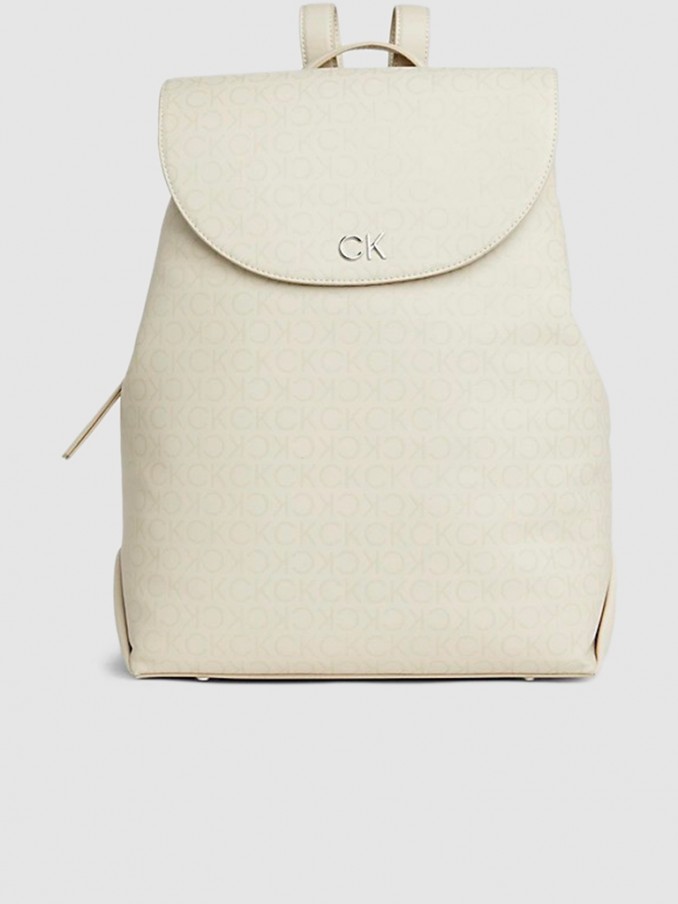 Backpack Woman Beige Calvin Klein