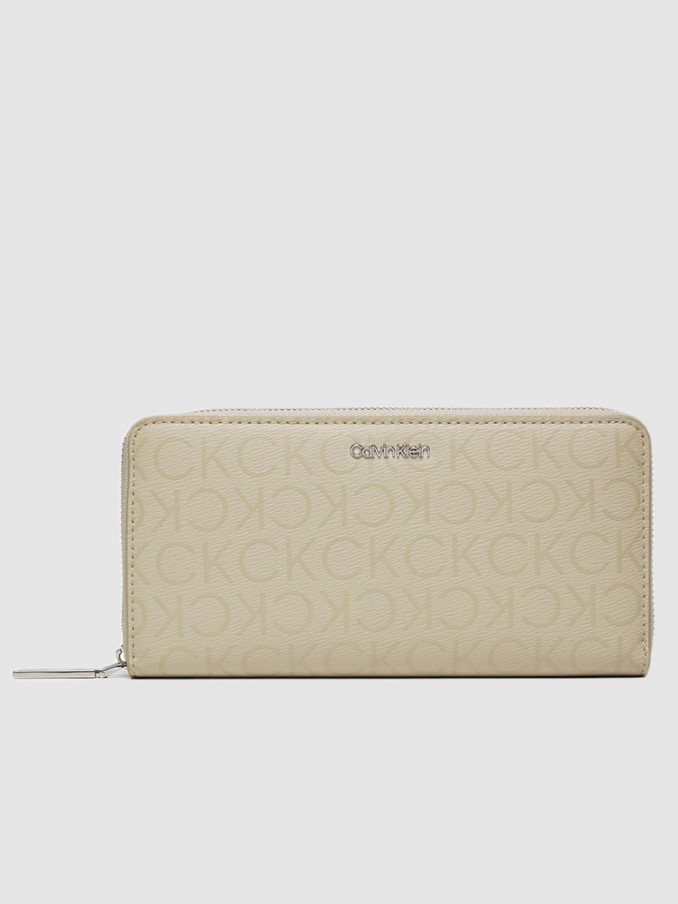 Billetera Mujer Beige Calvin Klein