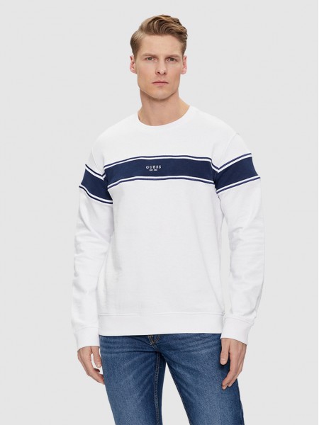 Pullover Man White Guess