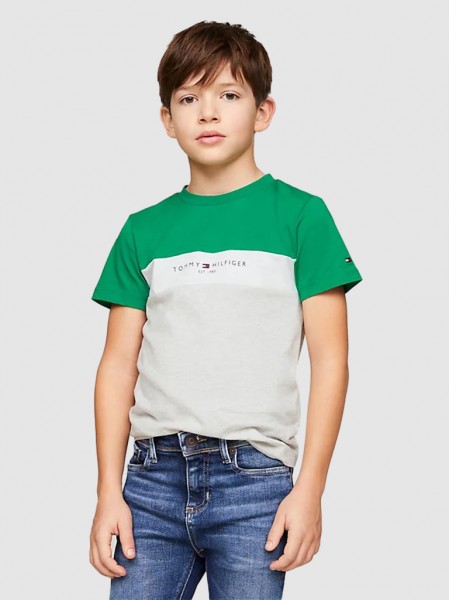 T-Shirt Boy Green Tommy Jeans Kids