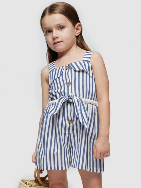 Overall Girl Blue Stripe Mayoral