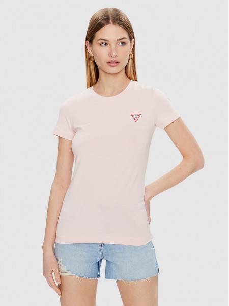 Camiseta Mujer Rosa Claro Guess