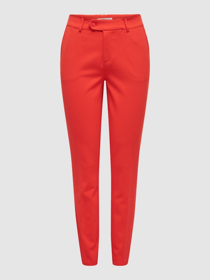 Pantalones Mujer Rojo Only