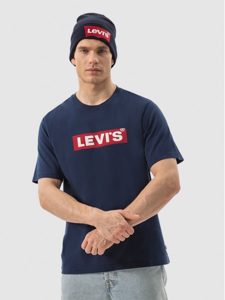 T-Shirt Man Navy Blue Levis