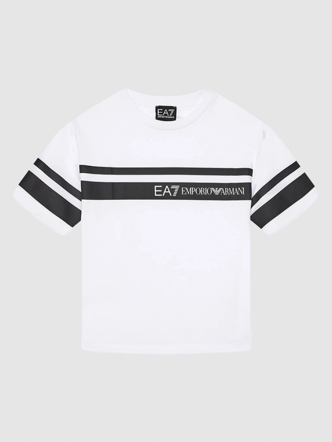 T-Shirt Boy White Ea7 Emporio Armani