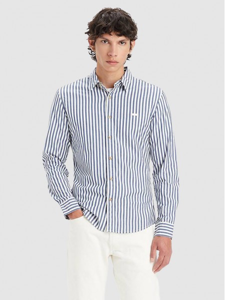 Camisa Hombre Raya Azul Levis