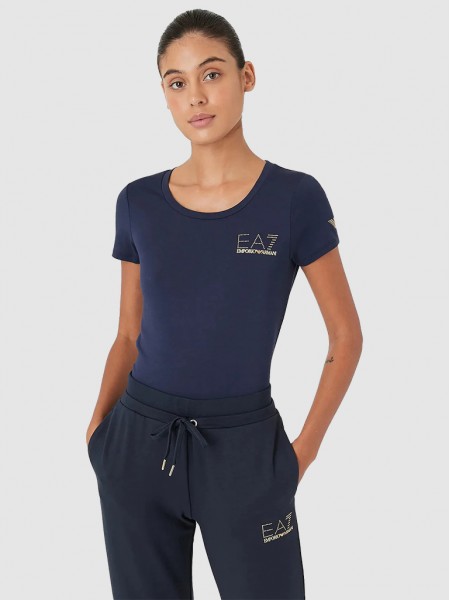 T-Shirt Woman Navy Blue Ea7 Emporio Armani
