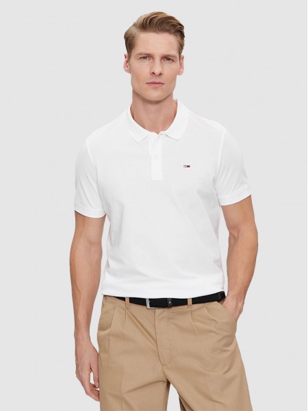 Polo Shirt Man White Tommy Jeans
