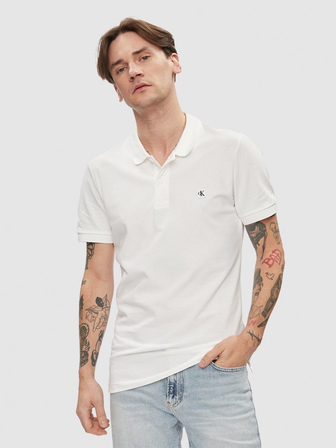 Polo Shirt Man White Calvin Klein