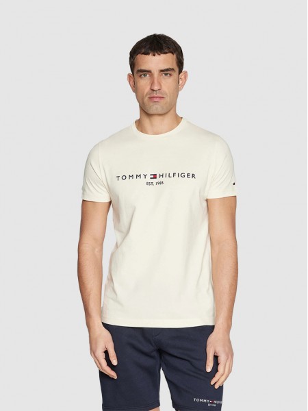 T-Shirt Man Cream Tommy Hilfiger
