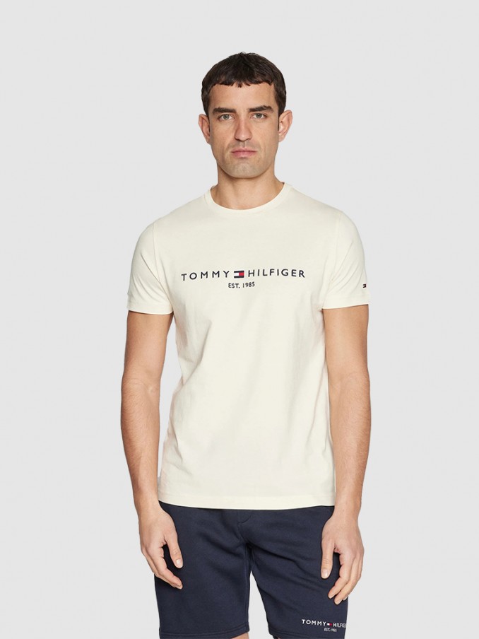 T-Shirt Man Cream Tommy Hilfiger