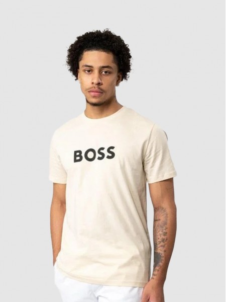 T-Shirt Man Cream Boss