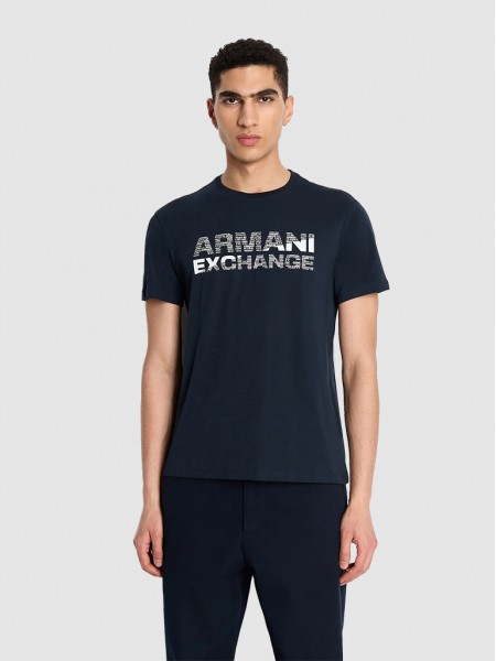 Camiseta Hombre Azul Marino Armani Exchange