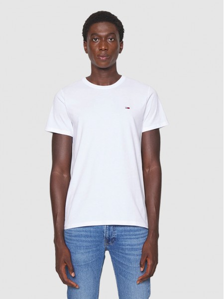 T-Shirt Man White W / Beige Tommy Jeans