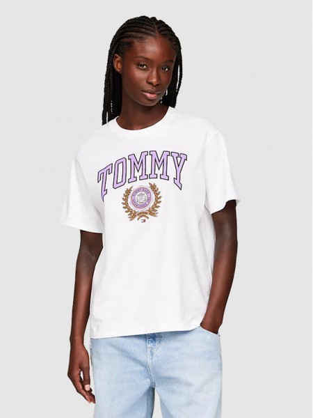 T-Shirt Woman White Tommy Jeans