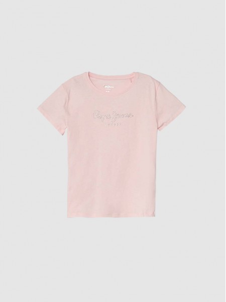 T-Shirt Girl Light Pink Pepe Jeans London