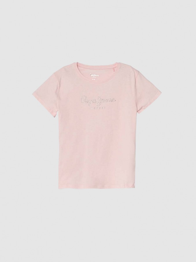 T-Shirt Girl Light Pink Pepe Jeans London