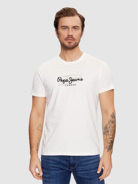 T-Shirt Man Cream Pepe Jeans London