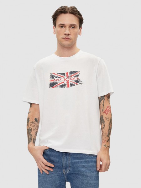 T-Shirt Man White Pepe Jeans London