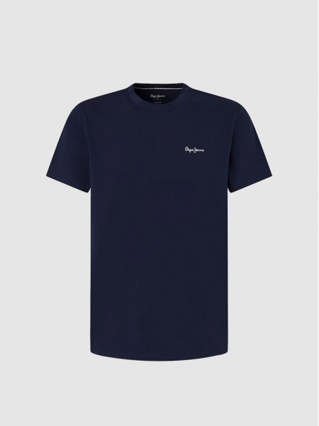 T-Shirt Man Navy Blue Pepe Jeans London