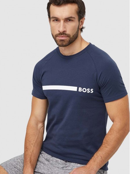 T-Shirt Man Navy Blue Boss