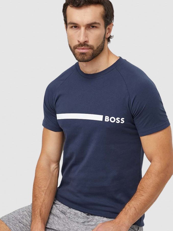 T-Shirt Man Navy Blue Boss
