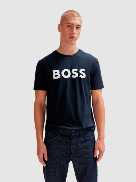 T-Shirt Homem Thinking Boss Orange