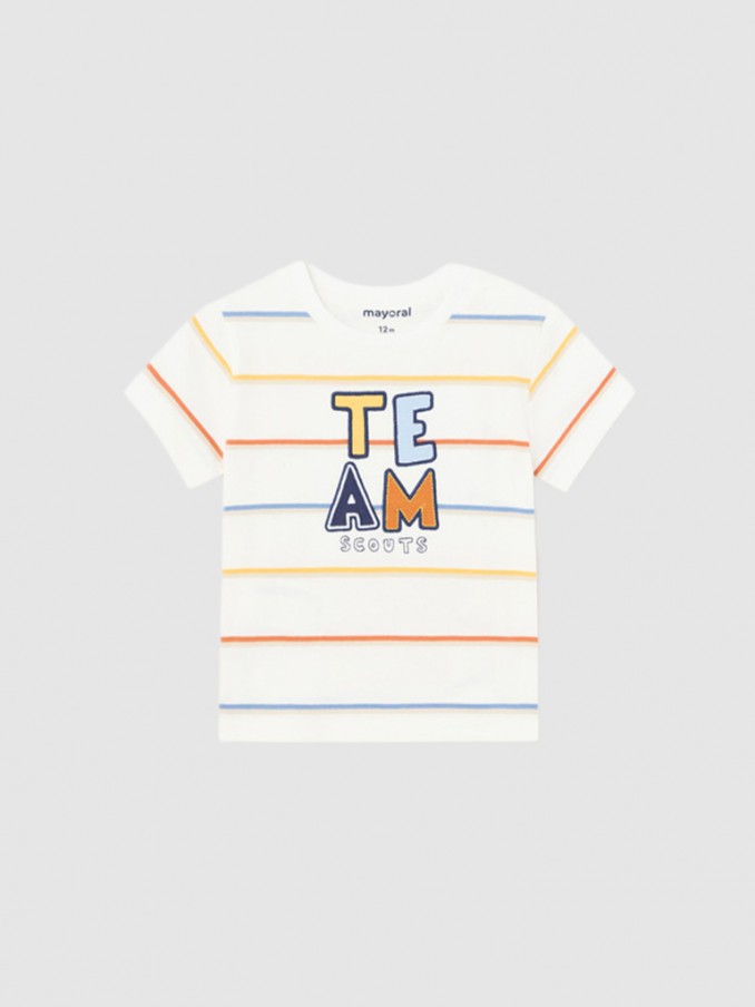 T-Shirt Baby Boy White Mayoral