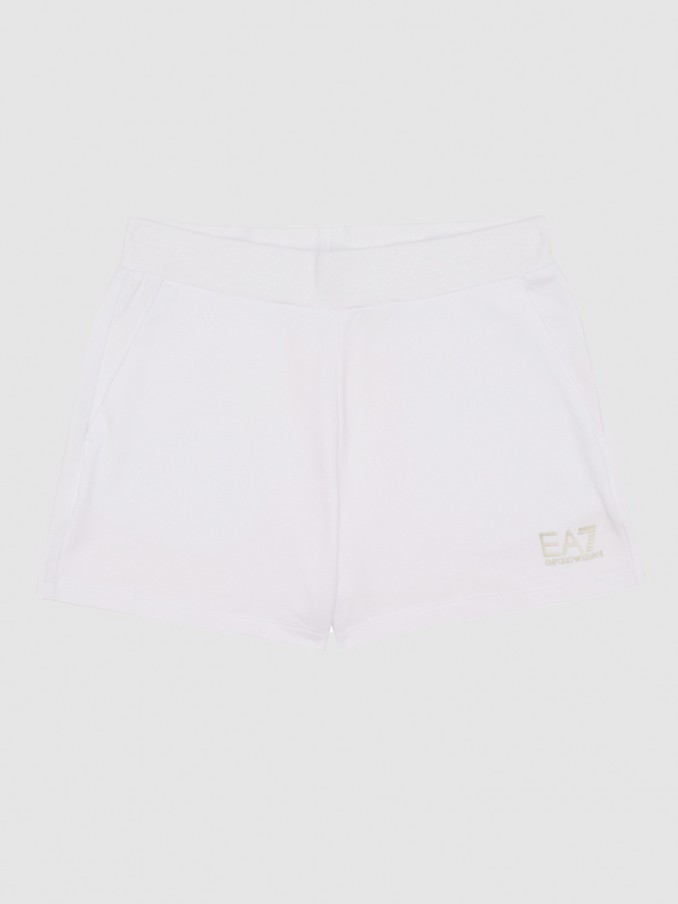 Shorts Girl White Ea7 Emporio Armani