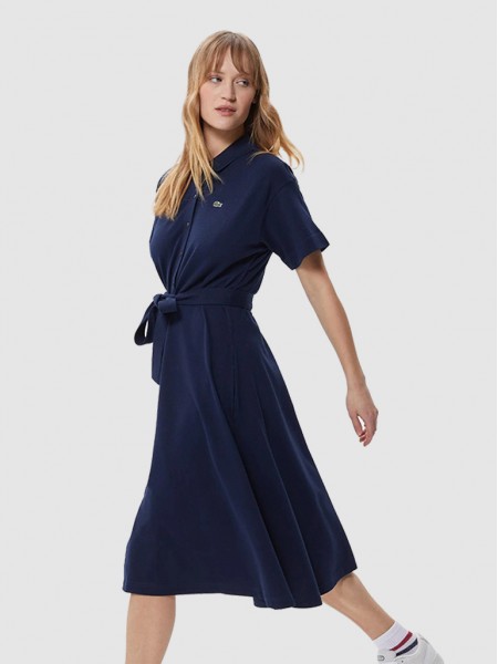 Dress Woman Navy Blue Lacoste