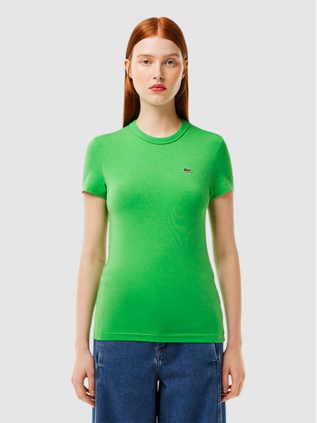 Camiseta Mujer Verde Lacoste