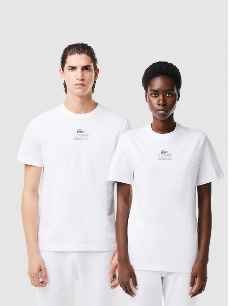 Camiseta Hombre Blanco Lacoste
